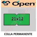 ROTOLO ETICHETTE 21X12 RETTANGOLARE VERDE FLUO PER PREZZATRICE